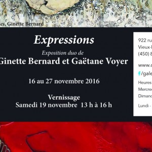 Invitation Expressions, exposition de Ginette Bernard et Gaëtane Voyer