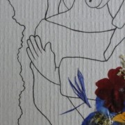 Carte «Les grands maîtres revisités: Chagall» avec fleurs pressées