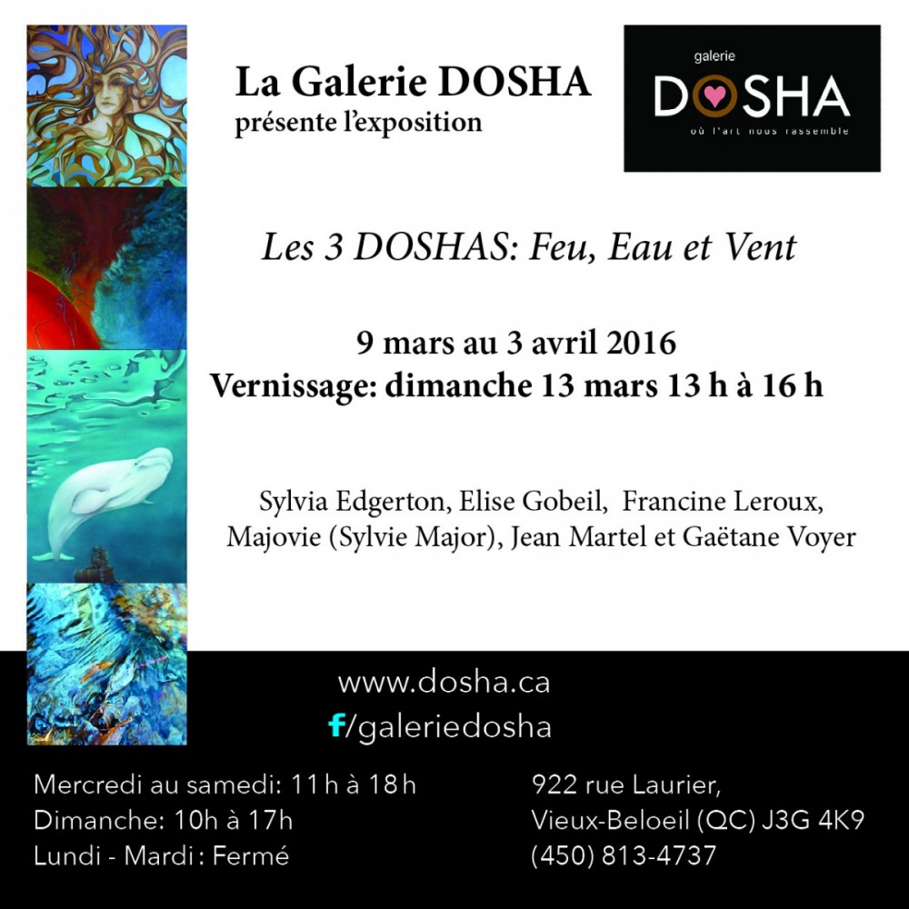 Carton d'invitation « Les 3 DOSHAS: Feu, Eau et Vent