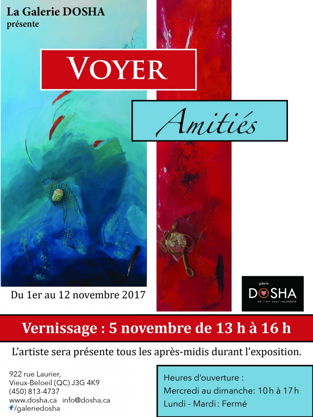 Carton d'invitation: VOYER - AMITIÉS Carton d'invitation: VOYER - AMITIÉS