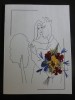 Carte «Les grands maîtres revisités: Chagall» avec fleurs pressées